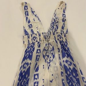 Indah swim blue and white ikat coverup